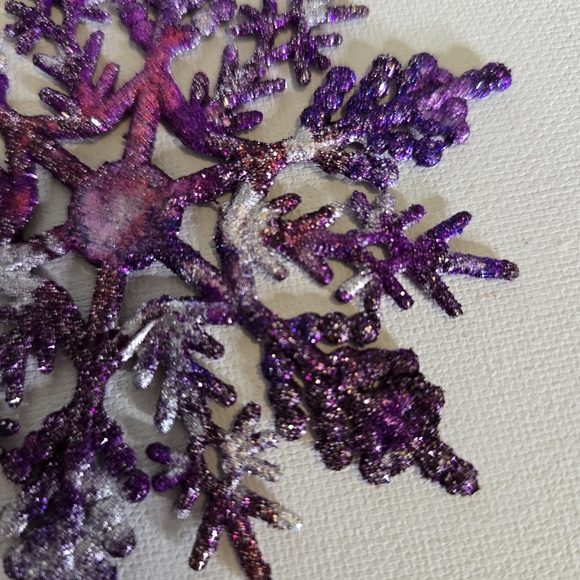 HANDCRAFTED Snowflake Pierced Earrings ARTISAN HANDMADE Holiday Jewelry 4 inches - Picture 13 of 17